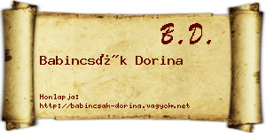Babincsák Dorina névjegykártya