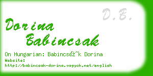 dorina babincsak business card